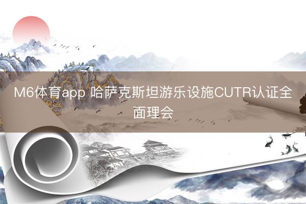 M6体育app 哈萨克斯坦游乐设施CUTR认证全面理会
