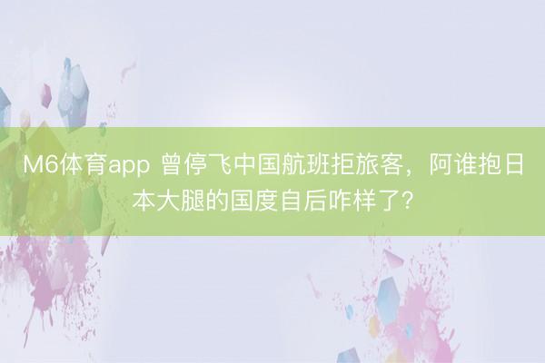 M6体育app 曾停飞中国航班拒旅客，阿谁抱日本大腿的国度自后咋样了？